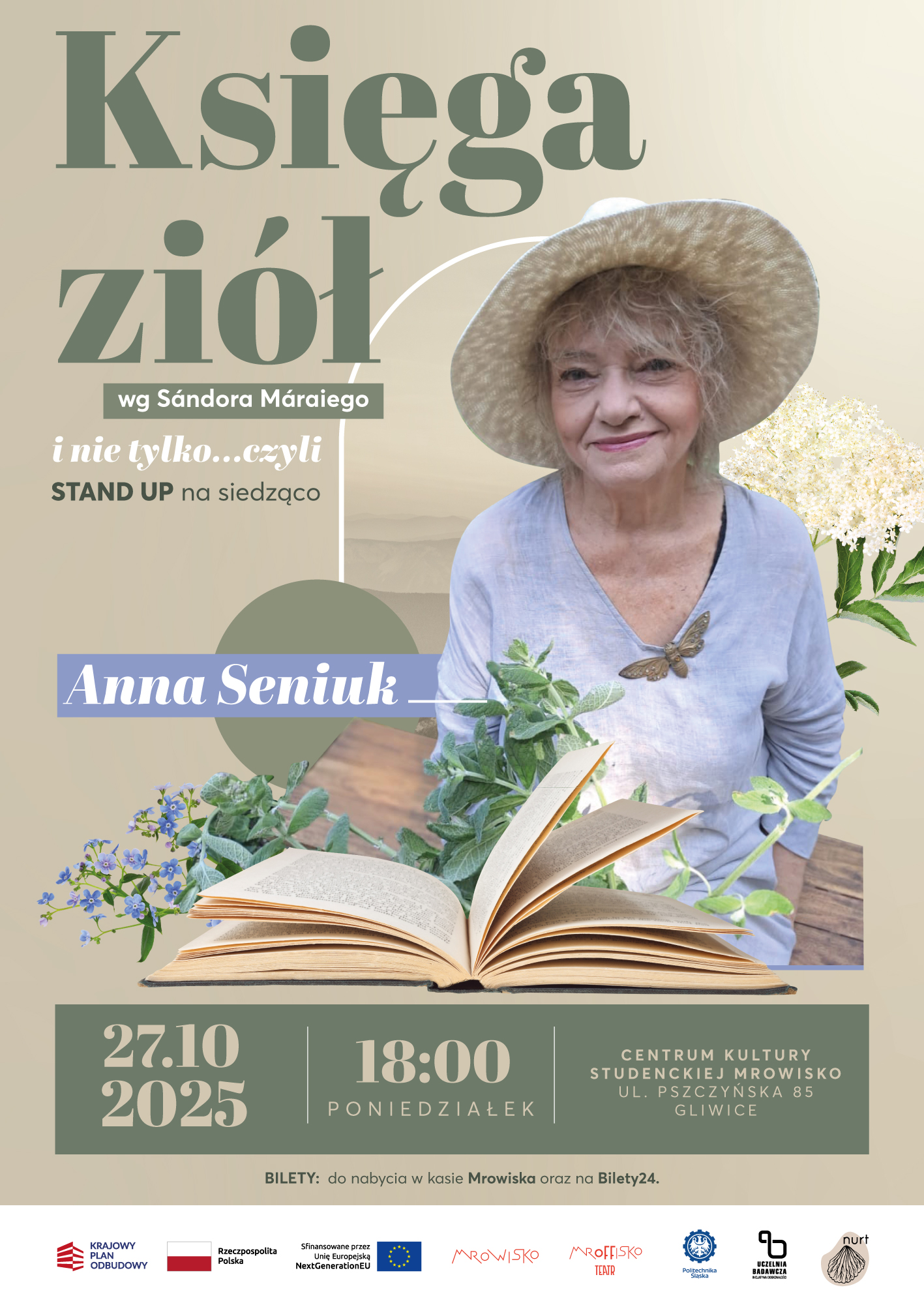 „Księga ziół i nie tylko” – monodram Anny Seniuk wg prozy Sándora Máraiego