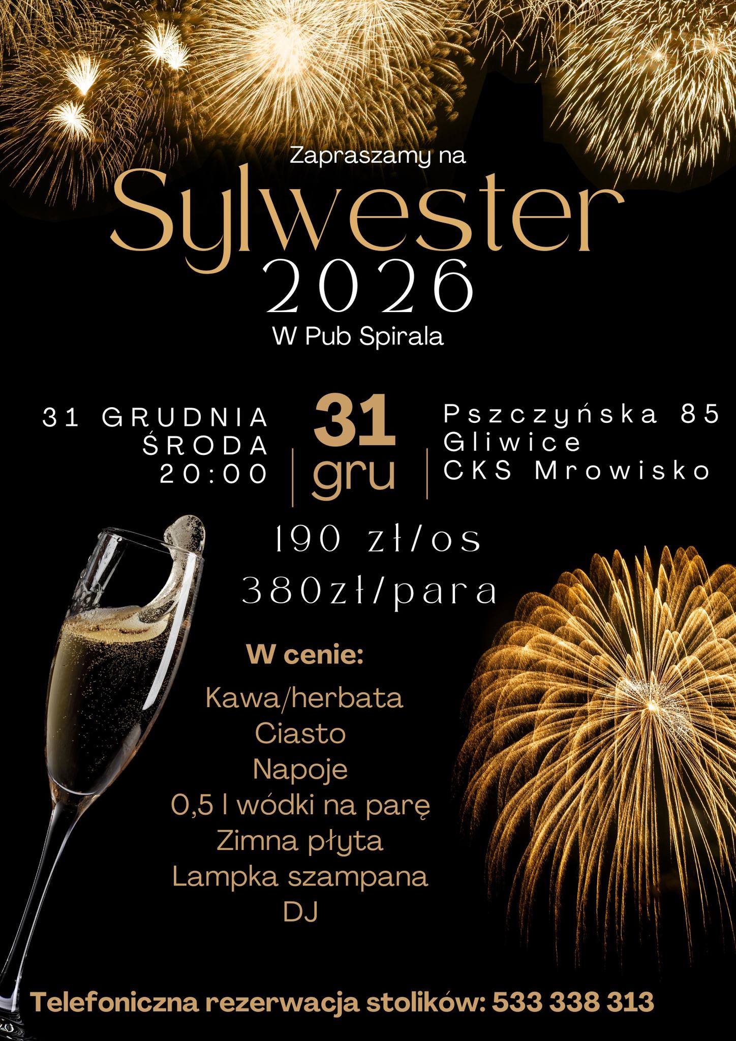 Sylwester 2026 w Pub Spirala