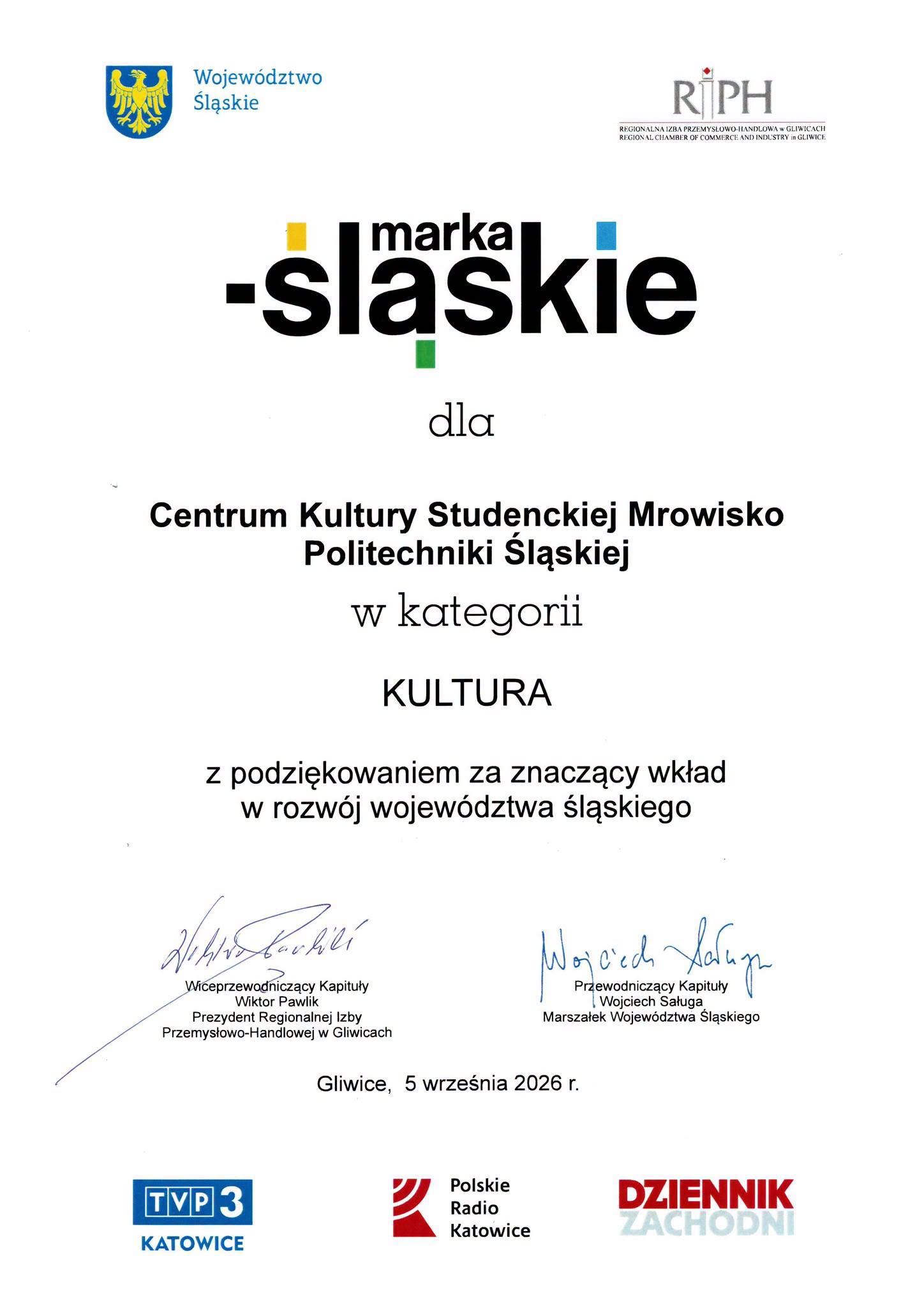 Nagroda Marka Śląskie w kategorii kultura